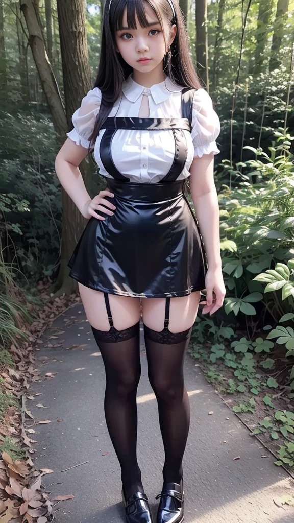 See-through maid outfit、Transparent nipples、See-through leggings、Road race、bicycle、Pussy line、Blue Hair