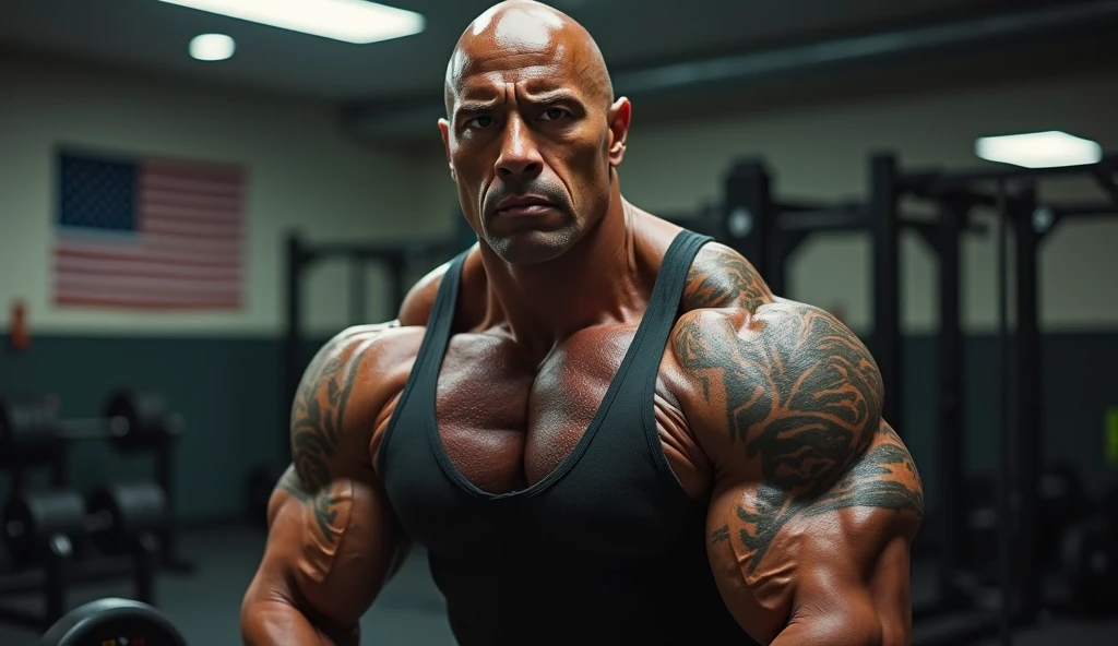 Dwayne Johnson sin camisa