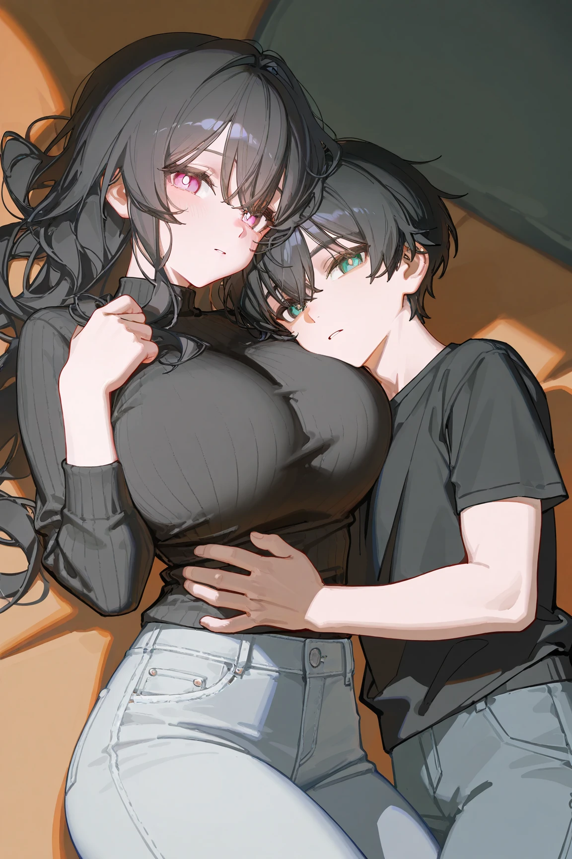 (若い短いgirl:1.5, And big, Muscular black man:1.3, Oversized plain inseam T-shirt:1.5)girl、Open the front door、Staring seductively at the viewer, Thin thighs,
,The body is slim、大きな胸のgirl , (Man with an evil smile:1.5), Off the shoulder, Short sleeve、No underwear、Black Hair, Sunburn, Saucy, blush,(ahegao face girl:1.2),
Half-naked Muscular black man puts his hand on girl'shoulder, An absurd solution, Very detailed, Highest quality, Cute illustrations,((vapor,Vulgarity, Sweat,))、Half naked big Muscular black man and girl cuddle
