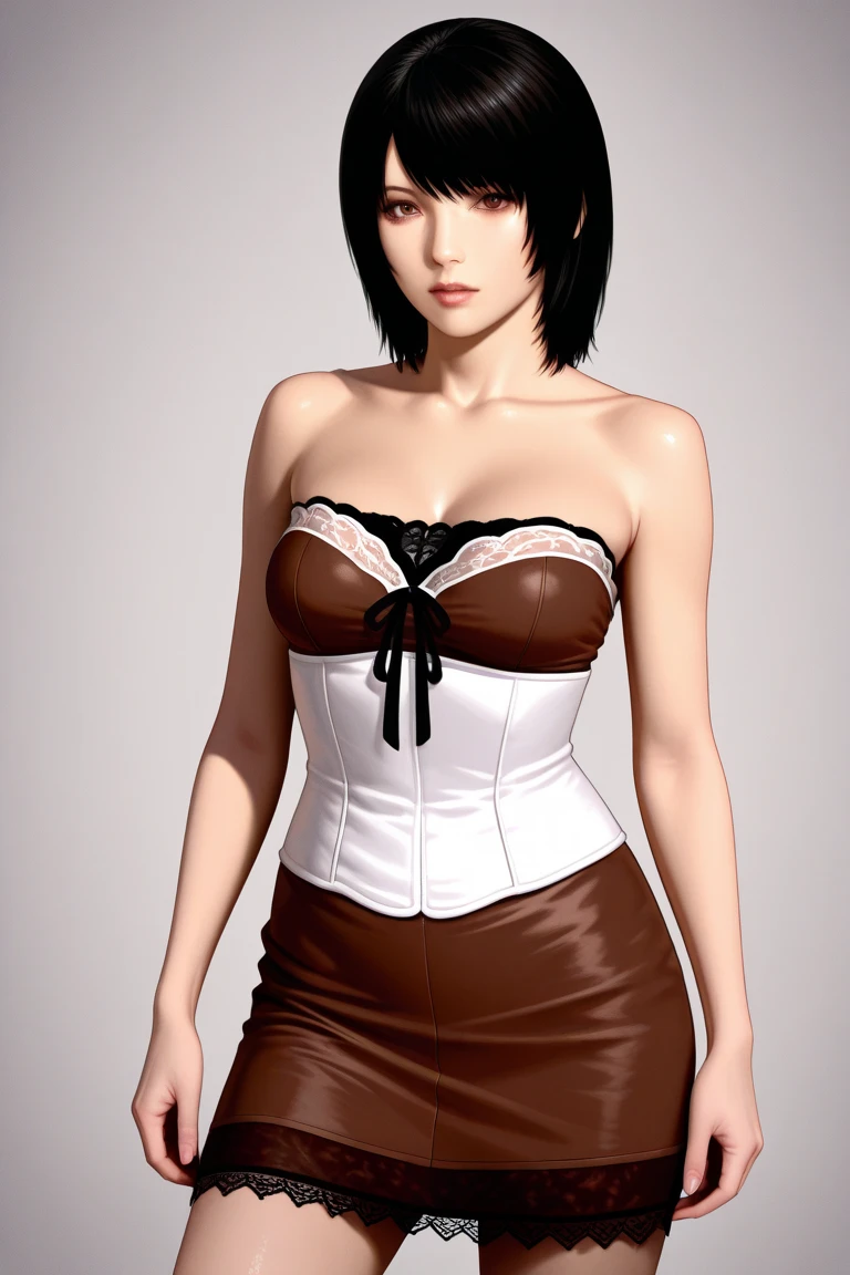 Anime girl with dark bluish hair in latex shorts and pink latex corset, 16 anos, Corpo bonito, peito grandes, with hands on waist, hands in her hair, garota sexy, cabelo azulado, side locks of hair with pink bow, locks of hair with a bow on the side of the face, beautiful lighting, sombras suaves, olhos castanhos, pernas bonitas tonificadas, cabelo curto, estilo anime, hand on the waist, hand in hair, character Akane Tendo, Autor Rumiko Takahashi, Baseado em uma obra de Rumiko Takahashi, Anime Ranma 1 / 2, decote sexy, quadris robustos, Corpo todo, Corpo todo, Grande busto, nice young woman with beautiful body, sandals nos pés, de 16 anos, wears latex shorts and latex corset, anime, estilo anime, lindos pés em sandals, ao ar livre, peito grande, Seios lindos, cabelo preto, sandals nos pés, lindas pernas, sexy, lindas pernas, sandals, peito grandes, Corpo todo, Corpo todo, pés com sandals, Grande busto