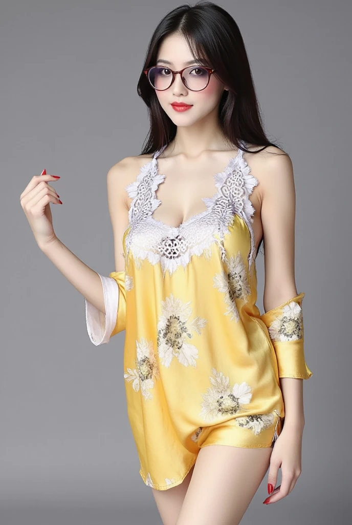 best qualtiy, masutepiece, 超A high resolution, (Photorealistic:1.4), Raw photo,8K, full body Esbian、full-shot、SFW、Beautiful Japan girl in the image of a geisha with long fluffy eyelashes and fluffy wavy bob cut with big bright blue eyes and graceful figure and wheat-colored hair,、I stand everywhere on the beach against fireworks. Yellow and Japan shoes gatte color yellow、 ((Girls' kimonos are、Intricate patterns of appliqués and sunflower embroidery are interwoven))、((large breasts with bulging bulge,))、The scene is very artistic、、In high resolution、The focus is clear and、、Artistic style of the Migiorni V5、hyperphotorealism、perfectly proportions、the golden ratio、f lare、outlines、 soft glow、softfocus、Photography Techniques Monocle、(Fireworks at night:1.4)、(White pantyhose:1.2)、Beautiful starry sky:1.2.(Red high heels:1.3)、(night seaside:1.3)、(Yellow and floral bra:1.3)。(Yellow panties:1.2)、(Close the front of the yukata:1.4)