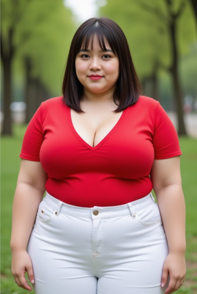 girl, , chubby,with red dress with flowers, russet hair, and brown eyes, best qualityer,sitting, looking very human 