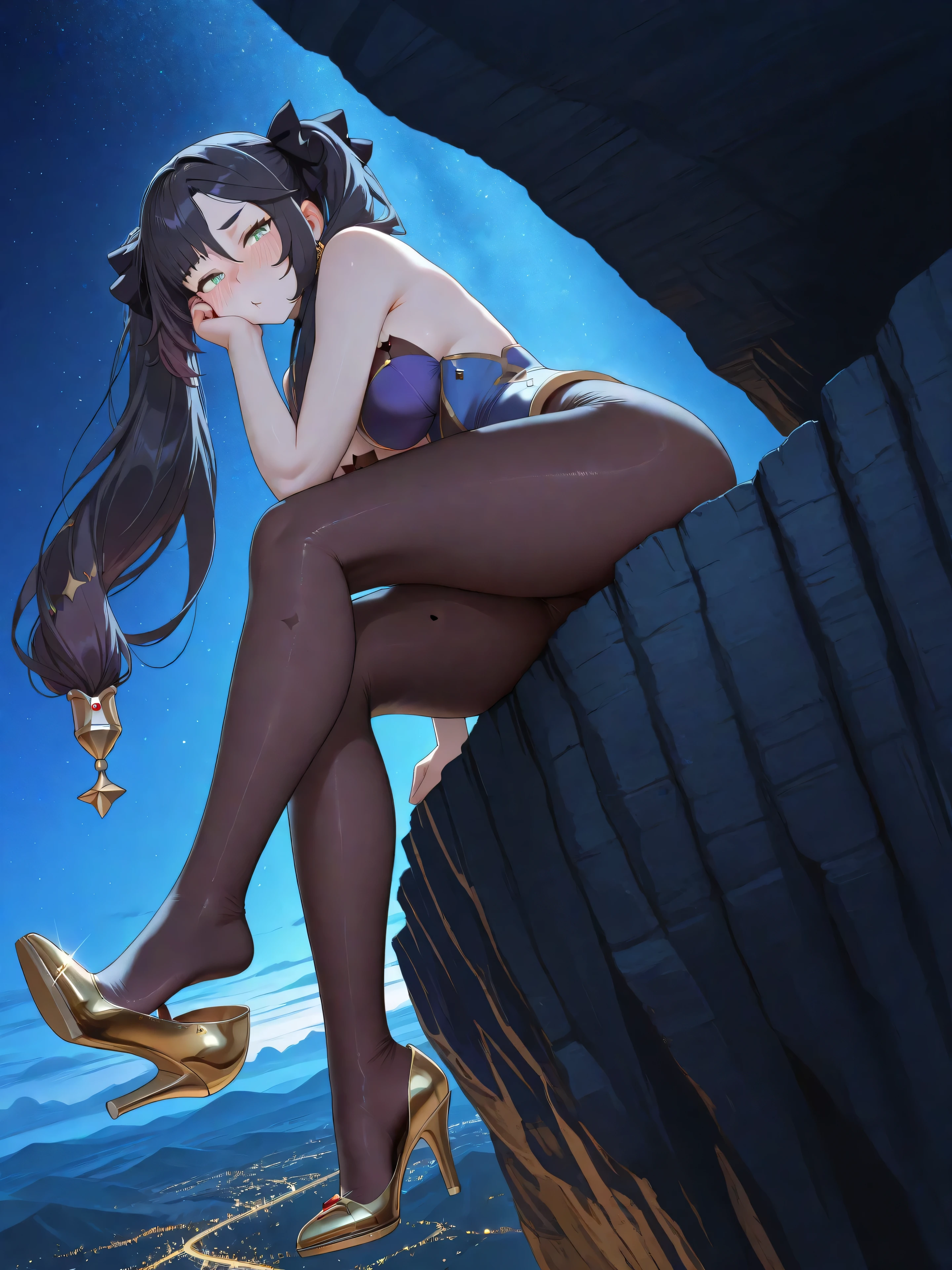 ((Highest quality)), ((masterpiece)), (detailed), One girl, Angle from above,Beast Girl,Sexy,one leg is spread