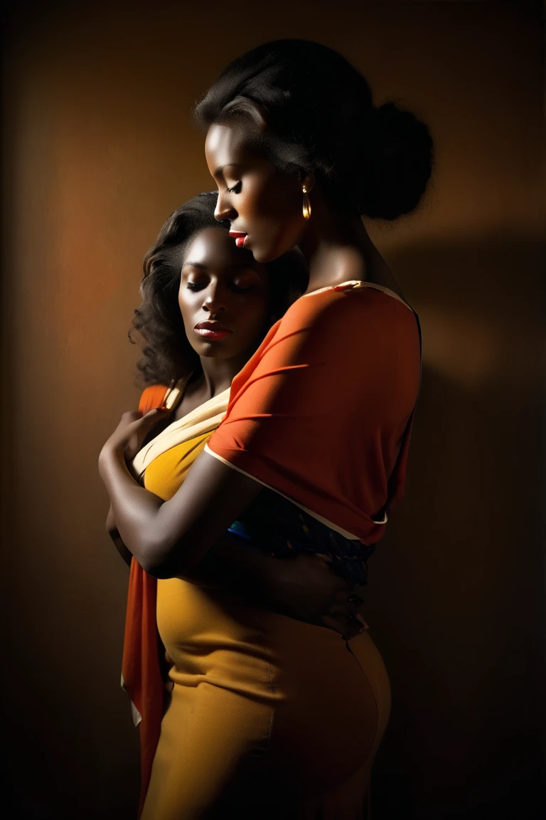 Painting, works Renaissance style, black woman, African