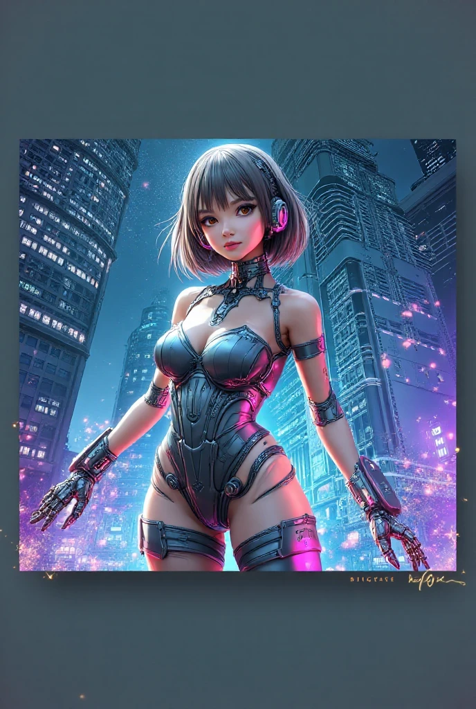 a cute kitten made out of metal, cyborg, cyberpunk style, ((intricate details)), hdr, ((intricate details, hyperdetailed)), cinematic shot, vignette