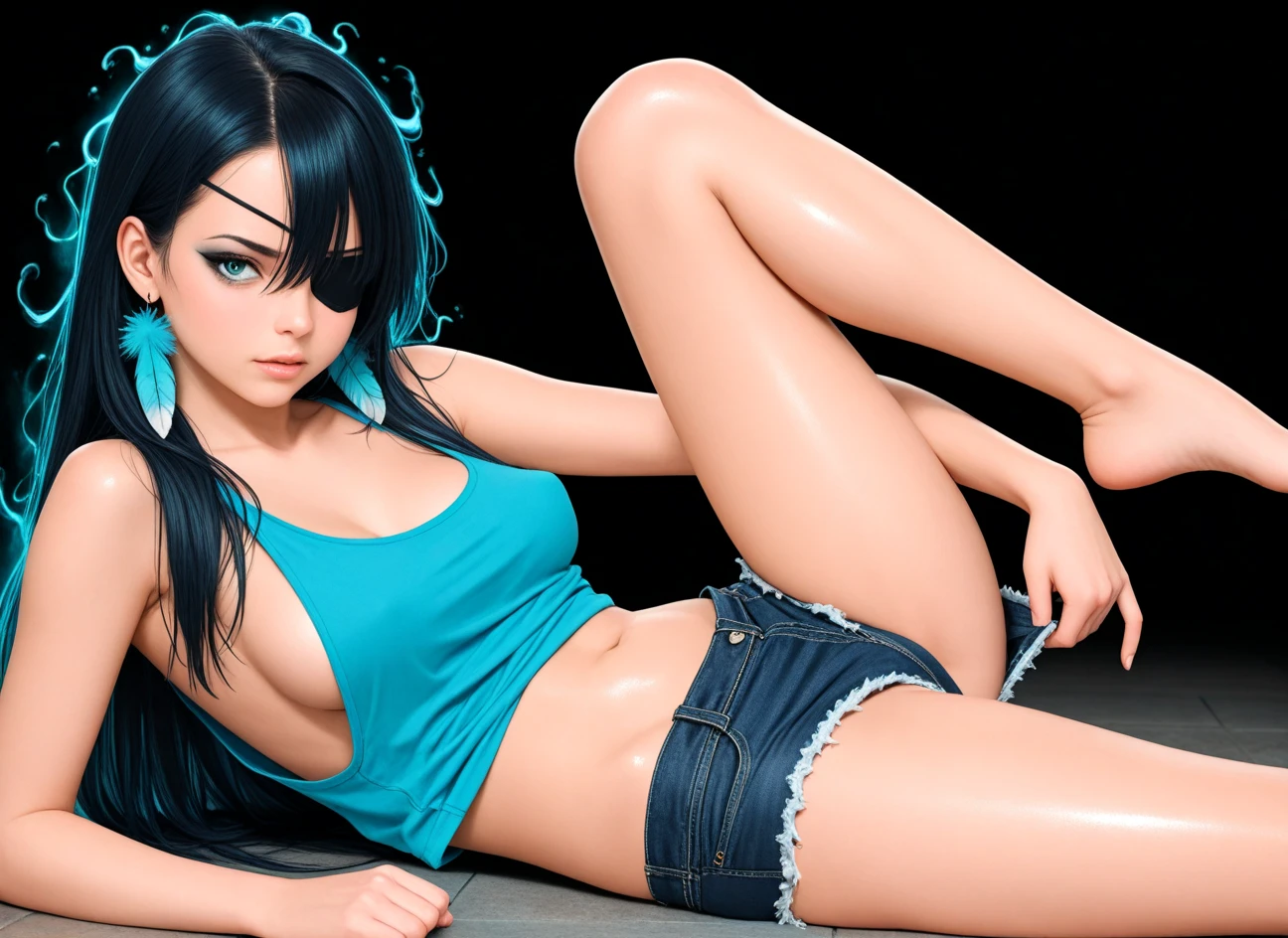Victoria justice, naked, blue hair, high collection, BIG BREASTS, fringe divided into two