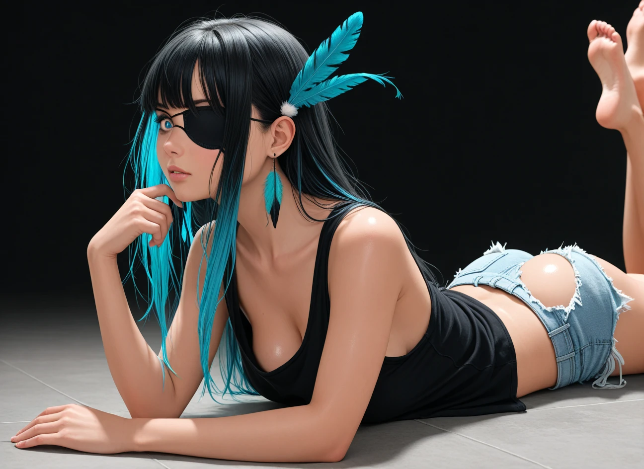 Cute 18 year old nekomata catgirl, little, Delicada hermosa cara atractiva, boca abierta, sonriente, Pelo largo de doble cola en capas, Orejas de gato, cintura delgada, Uso de G-String, dedo del pie de camello, en la cama, Personaje original, volumetric lighting, Las mejores sombras, poca profundidad de campo, (maximum quality, Detalles asombrosos:1.25), (solamente:1.3), Brillante graffiti colorido, small round tits, adolescente, Of girl, lindo