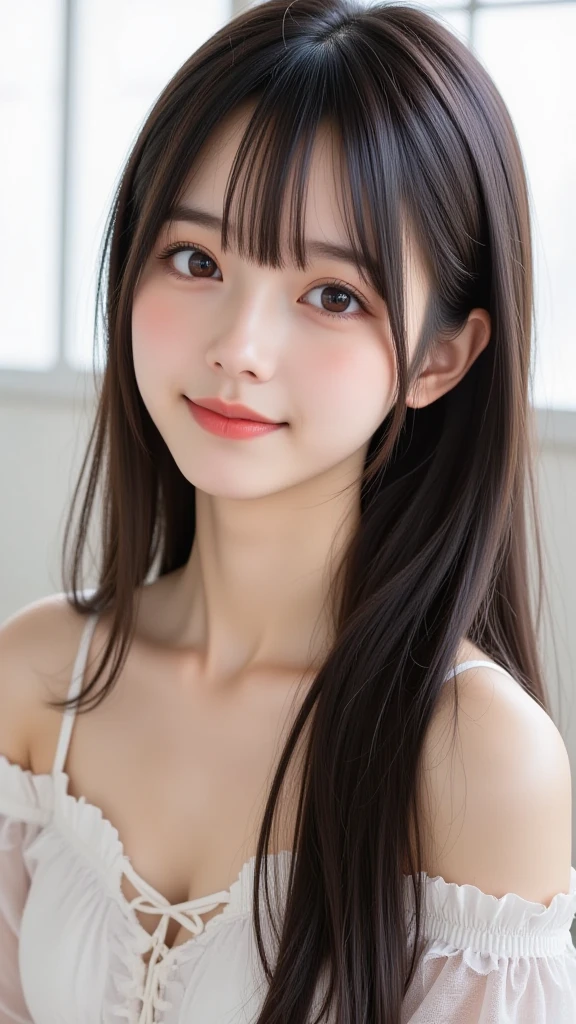 Happy smile when you see this、(masterpiece、top-quality、a beauty girl、18year old、kawaii faces:1.5)、(The upper part of the body、bangss、A smile:1.mall waist、(Simple background:1.4)、(y、A clear day:1.2)、Blue summer clothes、face lights、8K、Official art、Raw foto、Incredibly absurd、depth of fields、looking at the viewers、A hyper-realistic、hight resolution、a picture、film grains、chromatic abberation、foco nítido、Bokeh background、Dynamic lighting、highestdetailed、 ighly detailed、ultra-detailliert、detaile、extremely detailed eye and face