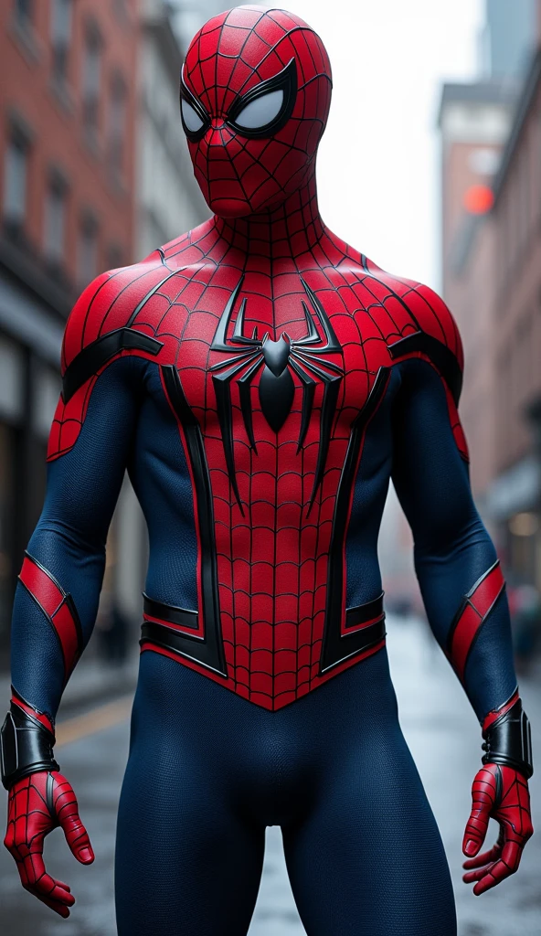 spider-man、realisitic、The upper part of the body、well-muscled