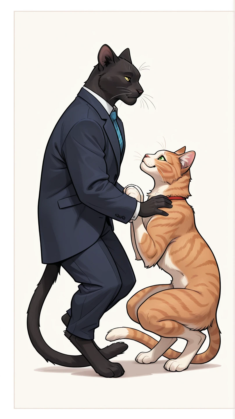 judyhopps, purple eyes, rabbit, rabbit ears, rabbit girl, (((navy pinstripe skirt suit))), (((three-piece suit))), (((dress shirt))), (((necktie))), (((navy pinstripe blazer))), (((suit jacket))), ((waistcoat)), double-breasted waistcoat, (((bodycon miniskirt))), pocket square, cufflinks, tie clip, makeup, eyeshadow, mascara, eyeliner, sultry, blowjob, fellatio, deepthroat, facefuck, oral sex, high heels, cum on face, male tiger, size difference, short