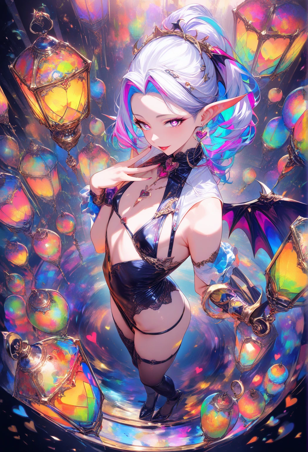 Highest quality, artwork, Ultra-high resolution, (Realistic: 1.4), RAW Photos, 1 girl, Light brown hair, Bob Hair, Glowing Skin, Your body is wet, Fish in the water, Dramatic lighting, whole body,, Bra Blue, Blue Thong, Glamorous woman, artwork, Slouching posture, (((Has dragon scales on some parts of its body, And the dragon's wings closed on his back)))