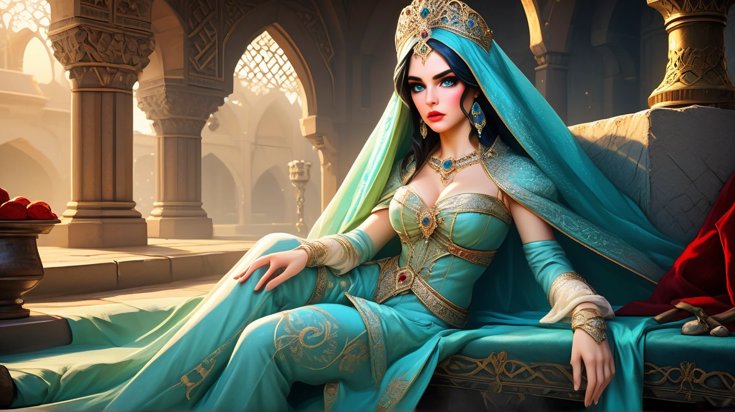 araffe wearing a peacock costume with a blue dress and a peacock tail, digital art by Stefan Gierowski, featured on cgsociety, fantasy art, ornate cosplay, glamourous cosplay, elegant glamourous cosplay, peacock in the desert, fantasy photoshoot, cinematic goddess shot, peacock, beautiful costume, cgsociety inspired