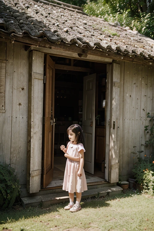 The is wandering in the garden, Sweet faces, Face the lens, , flower pots,rivulets, k hd, Depicted delicately..