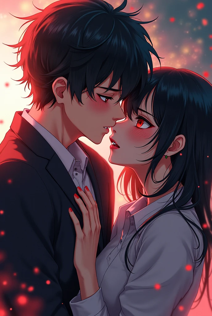 Anime man and woman broken heart theme