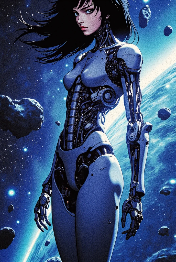 Hyperrealistic, The biosky space scene features simplicity and high-resolution photorealism, full body art shows a collage of blends.taking the extremes with vivid details and clear shadows to create a masterpiece of artistic expression. Incorporating bio-cyborg marble painting techniques, every detail, from vivid reflections to intricate shadows, contributes to the overall visual impact, exceptional high-quality.
(Black background: 1.1) <lora:Artists_Edge-000006:0.4>