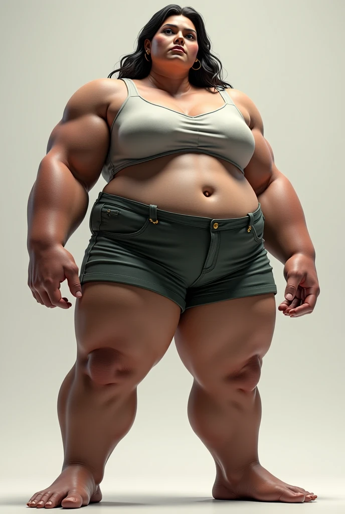 A well-trained body、Big Tits、bodybuilder、araffe woman in a white bra and panties posing for a picture, thicc, thick body, thicc build, thick thigs, large thighs, hyperrealistic full figure, exaggeratedly large physique, massive legs towering over you, thick, beautiful thick female, powerful and huge, thick legs, thick thighs, wide hips, oppai proportions, pawg