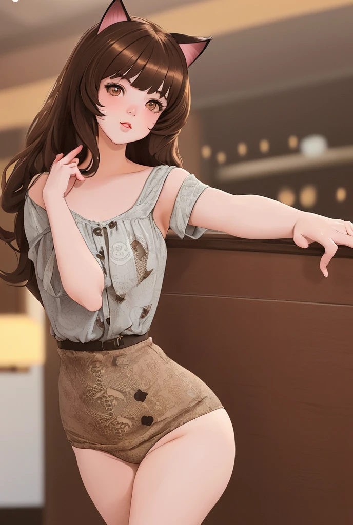 ((((highest quality)))), (((Ultra-precision CG 16K))), (((masterpiece))), (((Very detailed))), (((Extremely detailed))), (((Black outline:1.3, Written boundary depth:1.3 , Written soft outline))), Maximum clarity and sharpness,Multilayer Texture, Surface Shading, Cinematic lighting, Beautiful details sparkle ,Perfect Proportions, Limited to three woman, BREAK accurate, Anatomically correct, Highly detailed face and skin texture, drawn in detail, Highly detailed facial and skin texture, Detailed eyes, beautiful hair, Beautiful Japanese Idol face, Beautiful and beautiful eyes, Beautiful body, Beautiful breasts, Beautiful thighs, Beautiful legs, Beautiful fingers, (Beautiful views) , skinny body, ((Beautiful Skin)), ((Skin Texture)) , solo, limited one girl BREAK breast enlarged, medium Breasts, rocket breasts, (((perky breasts))), (((covered nipples))), slender waist, (smiling , narrow eyes, brown eyes, blush, determined expression, hot, sweaty , Heavy breathing,) BREAK ((streaked hair, hair intakes, colored inner hair, several hairstyles )) BREAK (((wearing oversized character printed tank top, wearing outfit in casual way, wearing pleats mini-skirt , breasts is covered by outfit))) , wearing earrings, BREAK (((portrait, close up, cowboy shot, looking at viewer, \(face waiting for kiss\):1.3))), ((put elbows on the desk , breast on table:1.3)) BREAK (sitting, a girl relaxing in a cafeteria:1.3, book and coffee cup on table, Inside a crowded cafe), from below