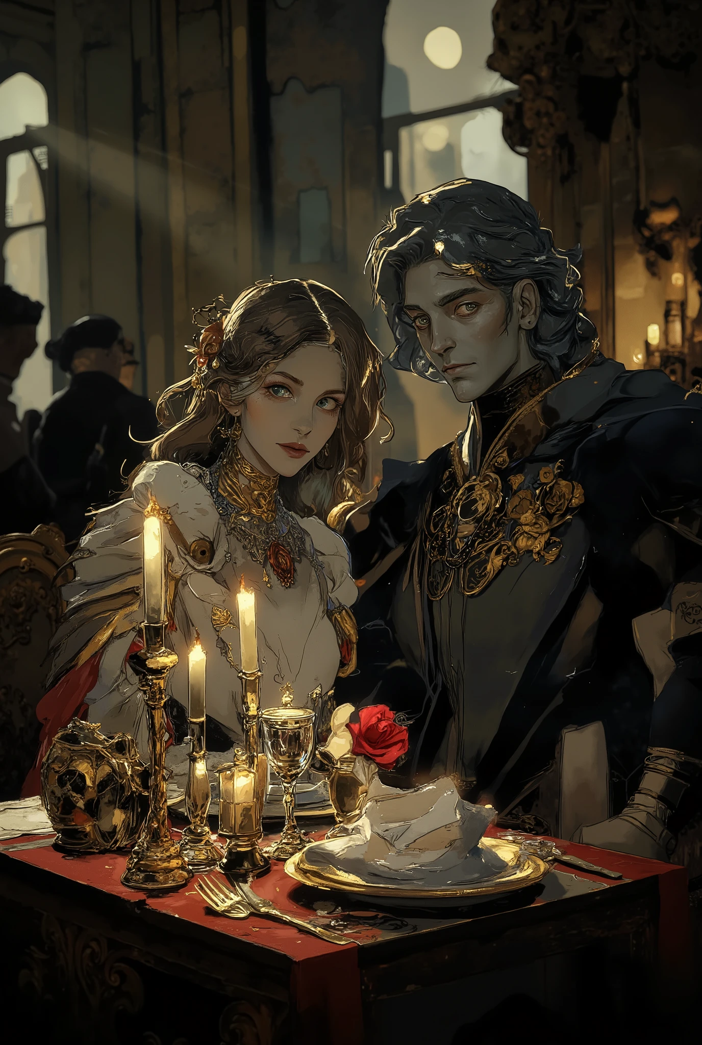 romantic dinner in a haunted castle