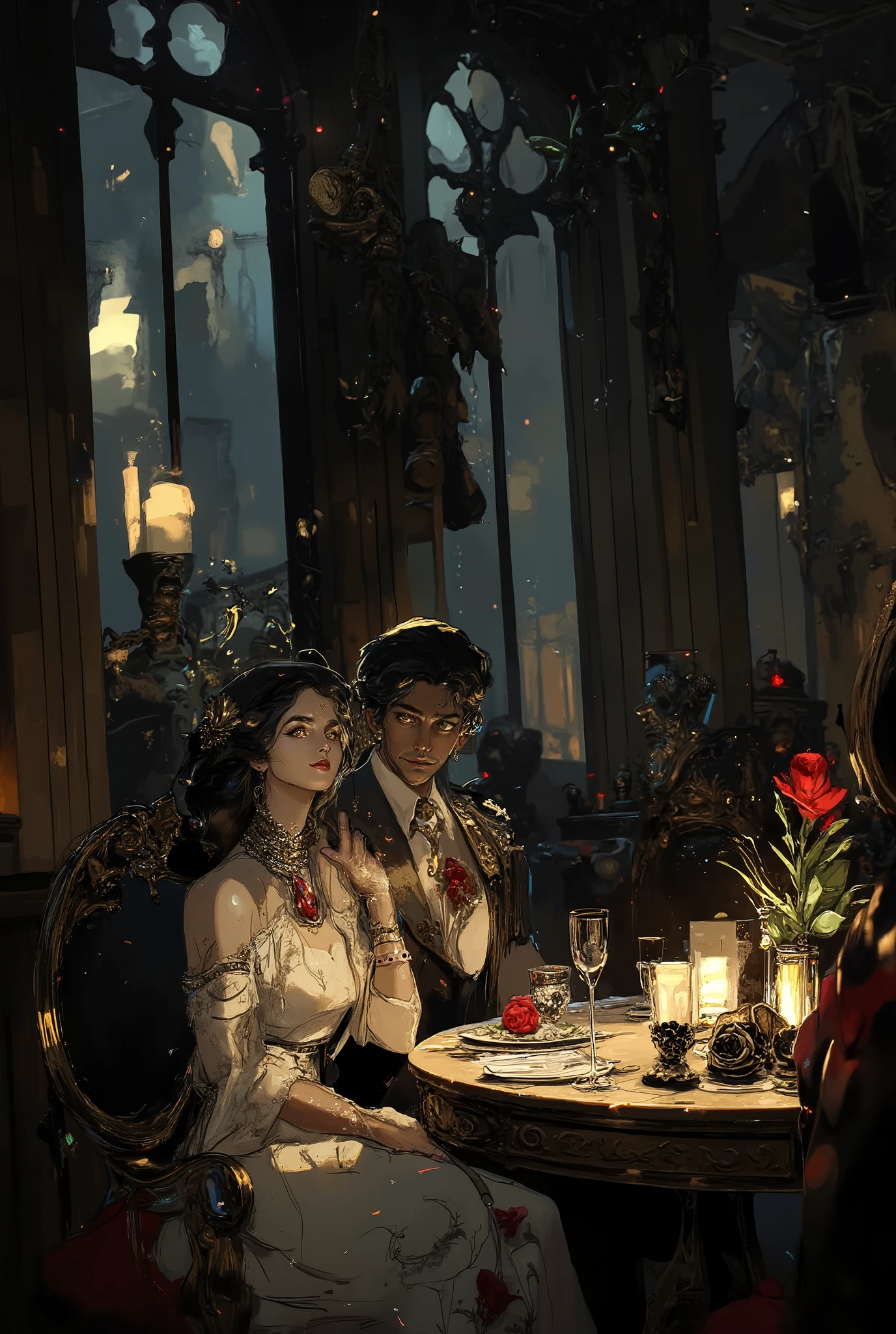 romantic dinner in a haunted castle