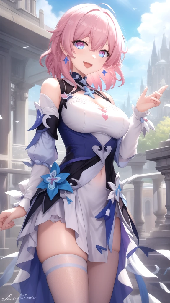 (Highest resolution, clear_image) highest quality, a female's masterpiece, Very detailed, Semi-realistic,(Most of the body), (highest quality, masterpiece, Ultra-realistic),Magenta hair, Straight Cut, , , Shadows appear in the eyes, short hair, ,Part your bangs in the center、I can see your forehead, ,,intimidating pose、The whole body from head to foot、、Sharp eyes、、、Breastplate armor、Emerald blue armor and white clothing、Tight Skirt、Swordsman、Partially armored、Holding a double-edged sword in hand、Full body shot to the toes、Ready your weapon、in the forest、Resting at the inn、A look of relief