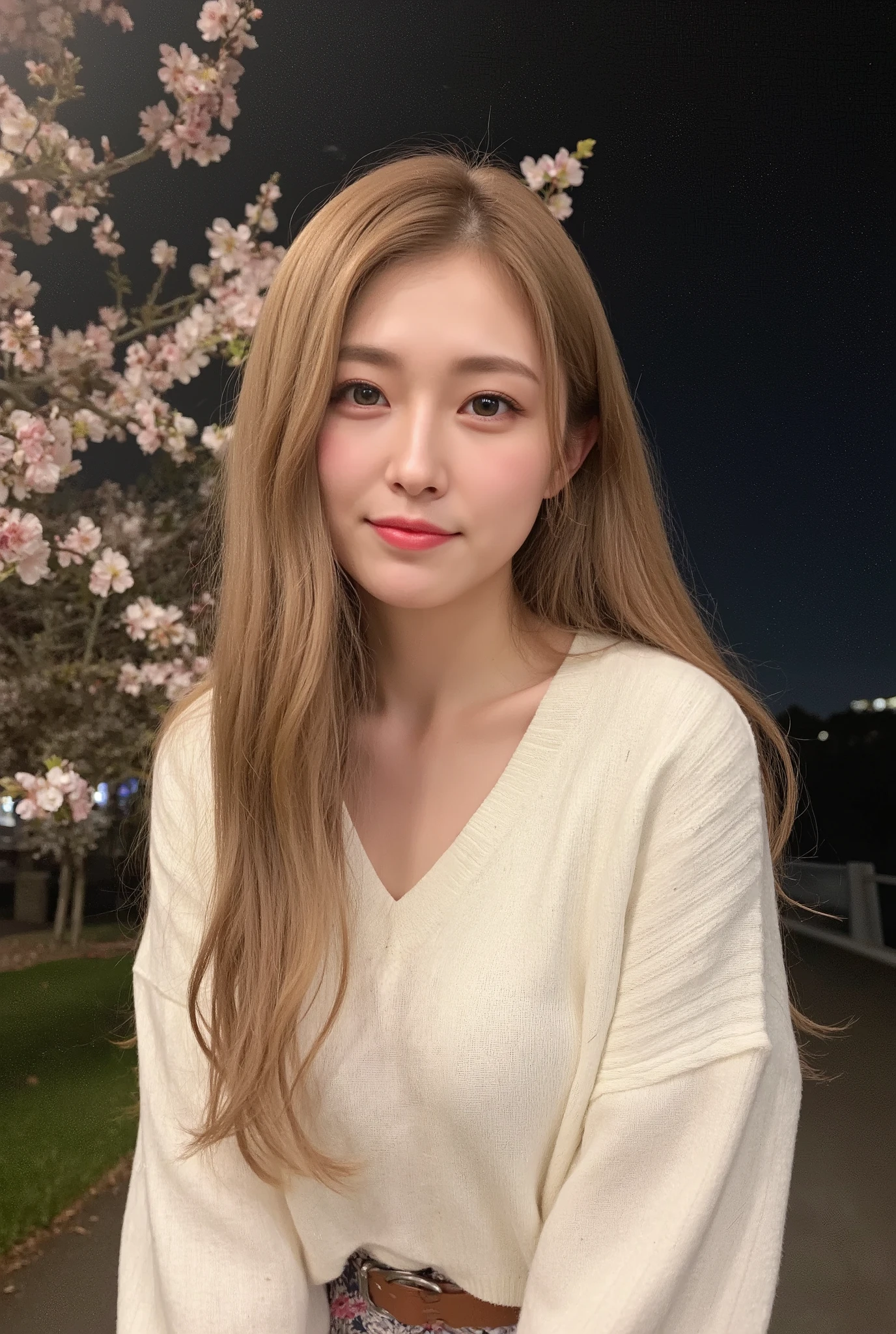 (mature adult woman wearing a leotard1By people),beautiful blonde with breast milk,(((super straight hair))),((long hair)), realistic person images in dark waters,Realism,best quality,mastepeice,top quality,Max Video Quality,highest resolution,FINE DETAILS,Beautiful detailed face,black eyes,((realistic skin)),detailed background,( Exact Upper Body),(perfect upper body),(upper body),((Realismのある肌)),(smiles),((((super big )))),((((wearing a white sweater and looking at me up)))),(((((walking through the late-night cherry blossom trees))))),((((Large breasts))),(((((staring at me up close))))),(((outdoor))),(((wearing a long floral skirt))),(((((Close to the cherry blossom trees in the middle of the night))))),(((large size breasts))),(((They're staring at me nearby))),((((highlight your upper body near the cherry blossom tree)))),