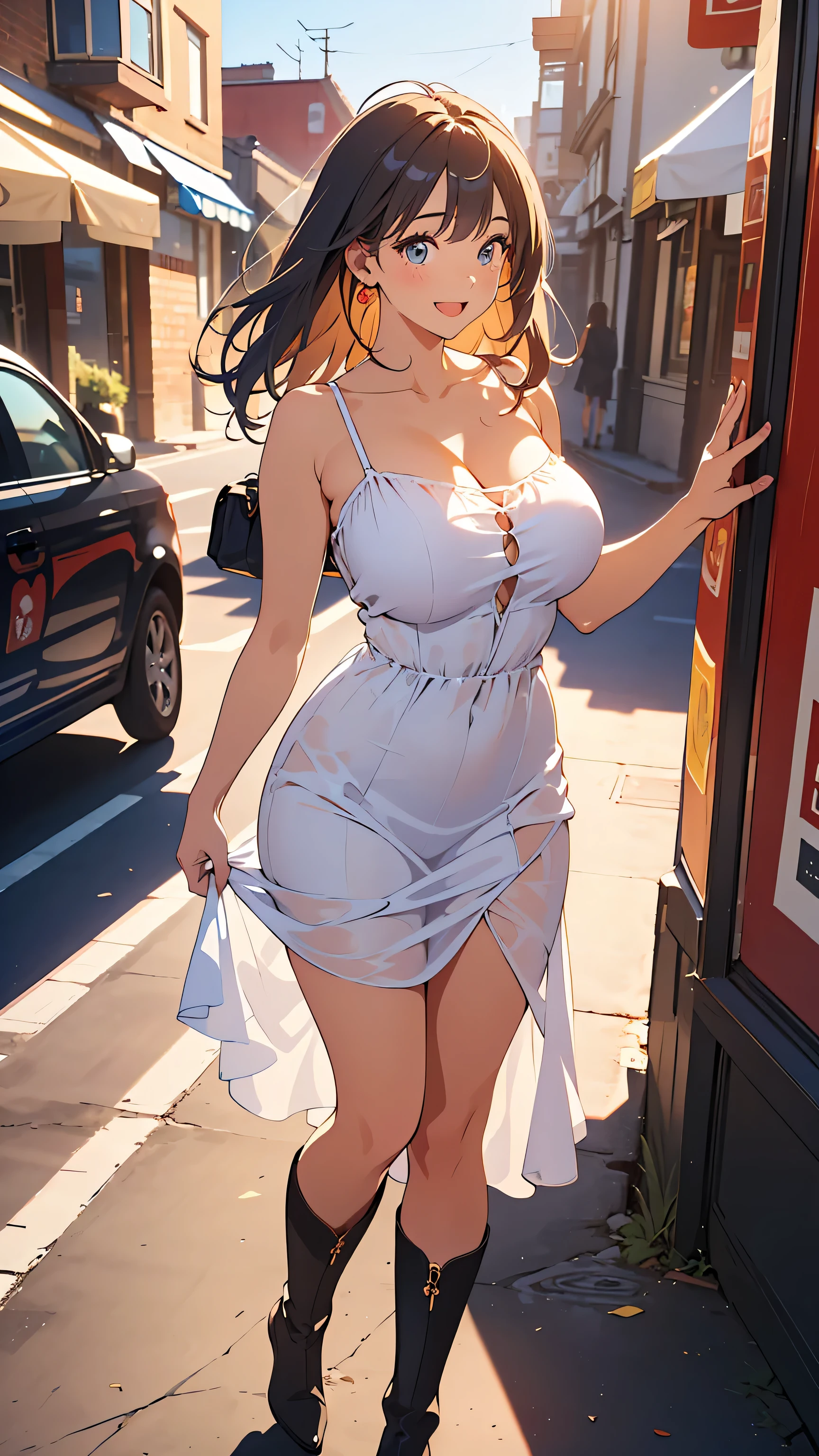 Highest quality、High resolution、Detailed Background、Beautiful face in every detail、age beauty、Highly detailed face、Huge breasts、Cute hair colour、Braided long hair、Wavy Hairstyle、well-groomed eyebrows、Perfect body line、Cute Eye Makeup、Cute Lip Makeup、Calm and elegant look、
(Beautiful model girl on the background of landmarks:1.5)、
Famous landmarks and structures、
A beautiful woman with an elegant and refined appearance、Dresses and summer dresses、Long skirts, etc.、
Wear glamorous and elegant fashion、
Walking slowly or standing gracefully with landmarks in the background、
Strike a pose that matches the atmosphere of the place.、
The camera angle is a composition that highlights the model's charm, such as a full-body shot or a close-up of the upper body.、
The lighting and color grading create an urban and romantic impression.、so beautiful