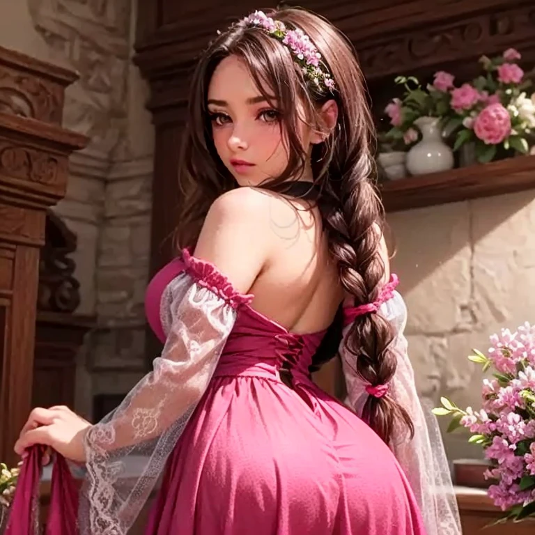 Big Tits,Big Ass,
Rapunzel (rapunzel)
• Costumes: The purple long dress is symbolic。Her hairstyle features floral accents.、Wear flowers in your long hair。
• Makeup: Lavender eyeshadow and pink lipstick、Gives a gentle and feminine impression。