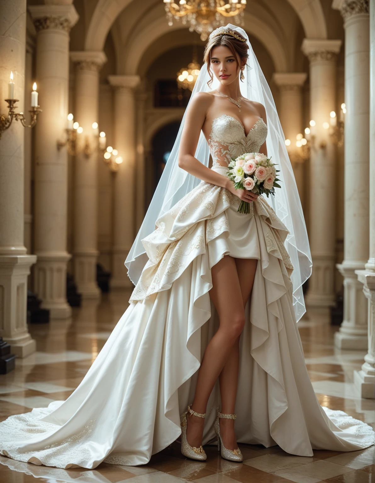 Sexual Fun Wedding Dress Lingerie,Beautiful breasts,Sit and spread your legs,seductiv,Realiy,