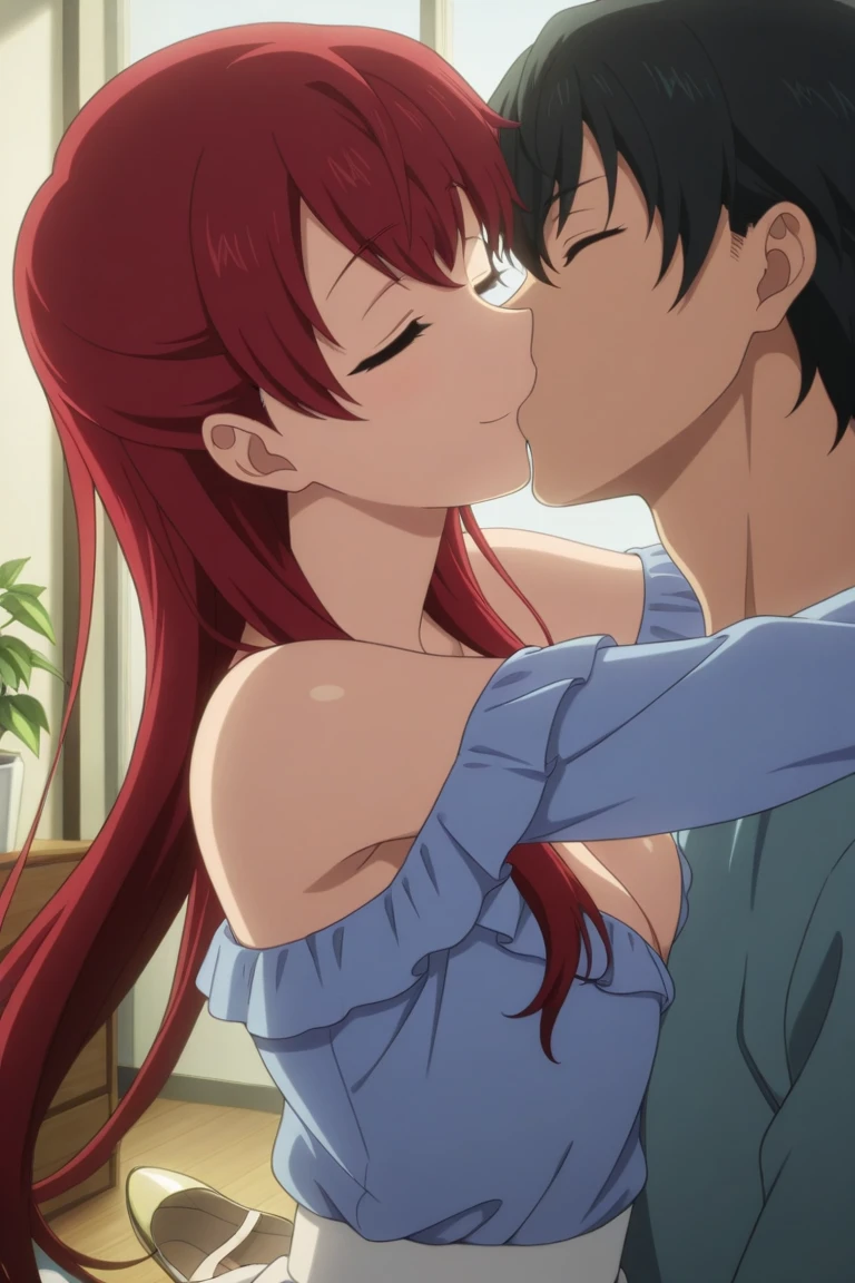 1girl, (solo), (NSFW), (anime style), ((ultra detailed background, delicate pattern, intricate detail)), (best quality), (masterpiece), (highres), top quality, (detailed textureeautiful detailed eyes), (sharp focus), (ultra-detailed), (8k), indoors, bedroom, white bed, night, BREAK sidefellatio, 1boy, penis, fellatio, from side, ((kneeling)), (saliva, saliva trail), (red hair), (blue eyes), long hair, very long hair, ahoge, huge ahoge, (naked:1.4), blush, sweat, BREAK beautiful detailed glow, blushing, brilliantly lit, very detailed, areola slip, beautiful body line, (Beautiful, large_breasts), sexy breasts, shiny skin, cute, (Delicate figure and beautiful body curves:1.2), (looking at viewer), high resolution, high detail, Correct limbs, Ultra High Resolution, 4K, Ultra Detail, photography, HDR, Background blur, (vibrant_color:1.2), (beautiful_face:1.5), (narrow_waist), wallpaper, (beautiful detailed eyes:1.6), (extremely detailed face:1.4), perfect lighting, (picture perfect)
