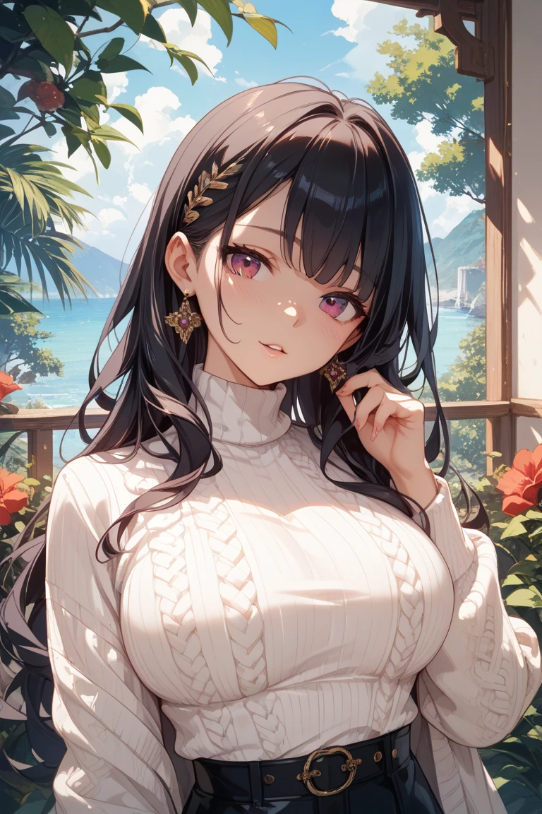 Detailed CG,Ultra-fine illustrations,masterpiece,Highest quality,BREAK(white:1.5)and(Off-the-shoulder blouse)BREAK,Realistic,Real person,RAW Photos,Realistic(青whiteい肌:1.2),Glowing Skin,Shiny Hair,(A 27-year-old woman with medium-length hair and bangs)and(Wavy Hair)and(Brown Hair)and(Orange eyes),(tears:1.3),The background is the living room,alone,(Biologically correct５Finger)
