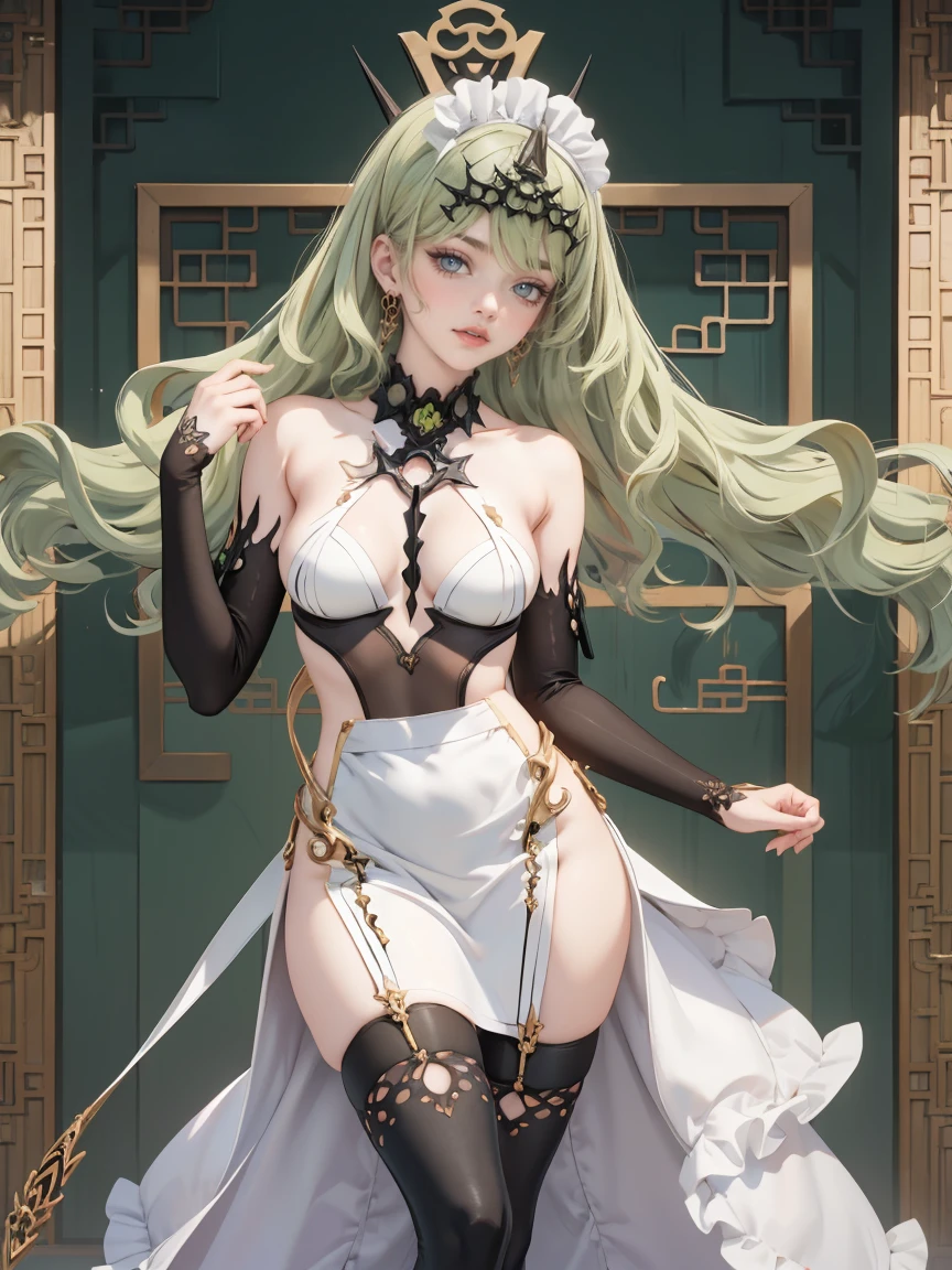 nahida genshin,Cute loli style,Fleshy thighs,Antique clothes,Poster publicity style,Pose,Simetall,C cup,Happy expression