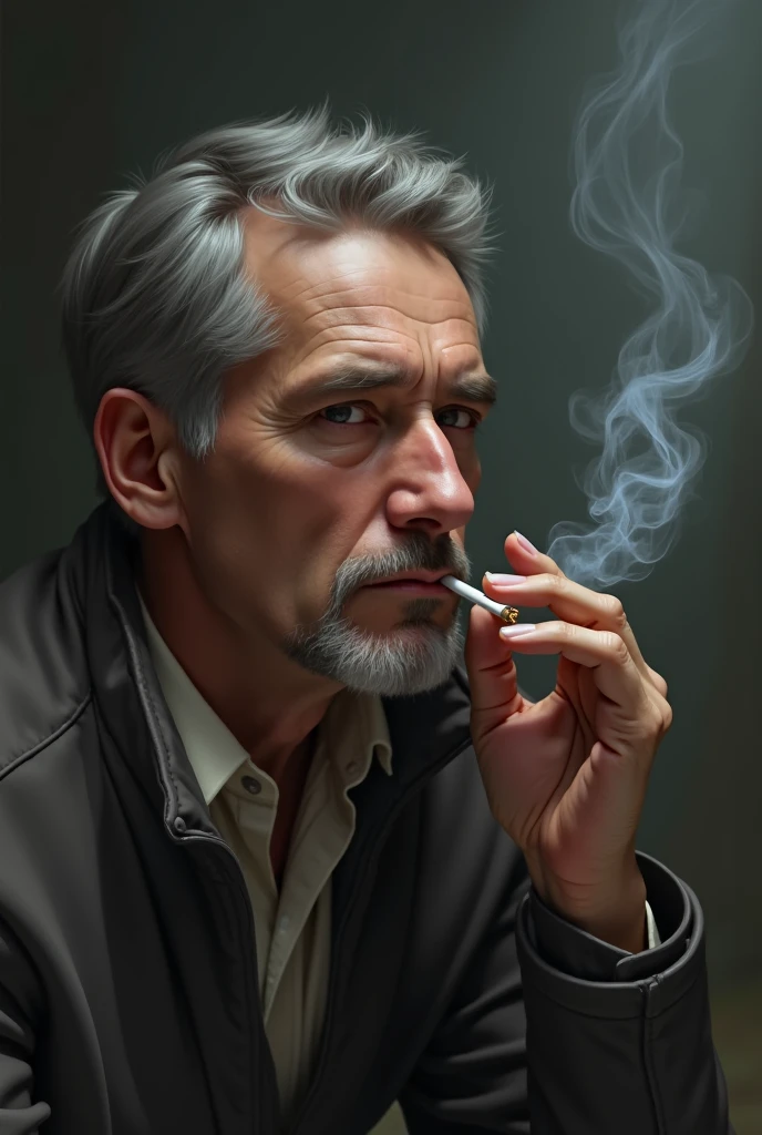old man smoke a cigar