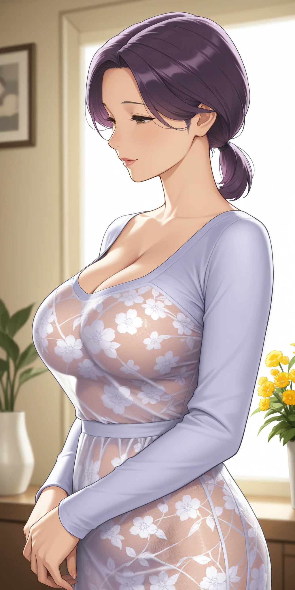 High quality, large breasts filling the screen, erotic, sweaty, brown nipples, married woman, trans woman, bright,Beautiful line drawings.