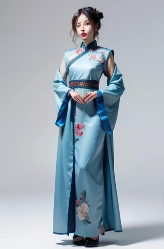 one-girl, ancient Chinese costume, Full body, rays of sunshine , Clear face, clean white background, masterpiece, super detailed, Epic Creation , Ultra HD, high quality, Very Detailed, Official fine art, 8k wallpaper, super detailed, 32k