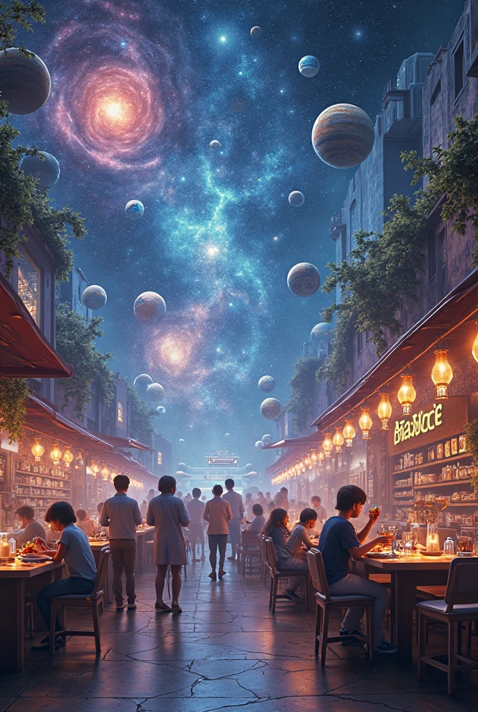 create a cafe ad inpired by space*