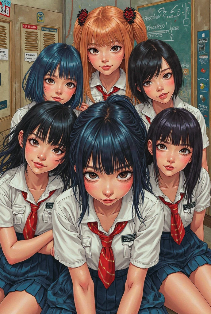 Draw raunchy schoolgirls like comics