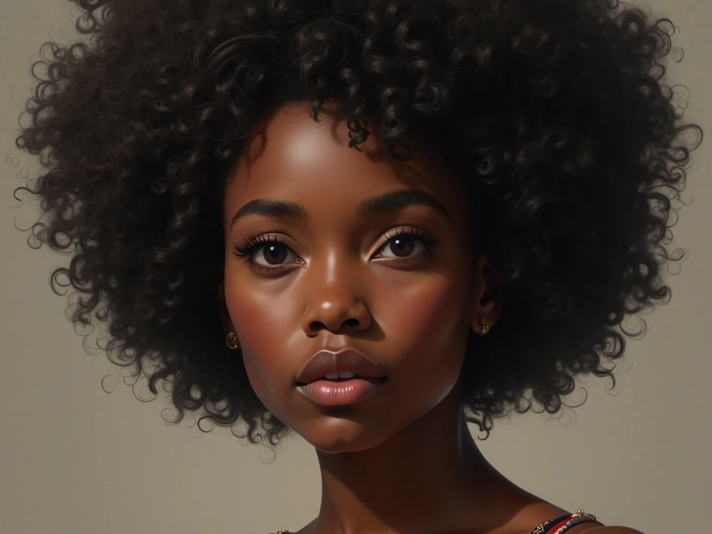 create a slave afro girl in her 30