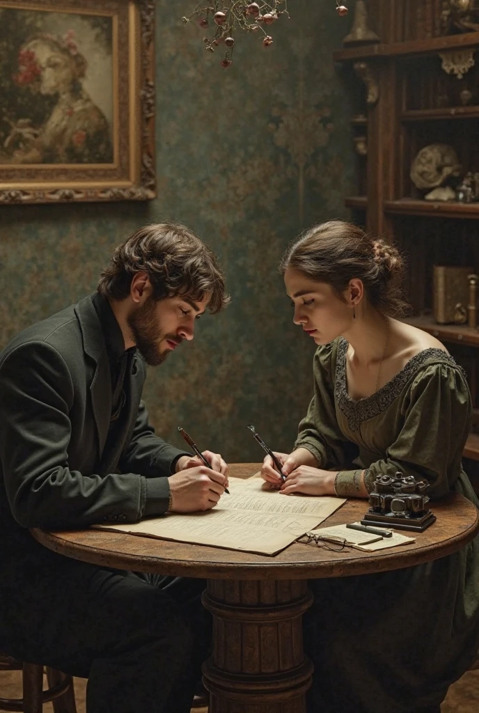 Jean Valjean teaching Cosette to read, Remember she is an 8 year old girl with blonde hair and blue eyes, It's the 1800s in Paris and they don't have much money.