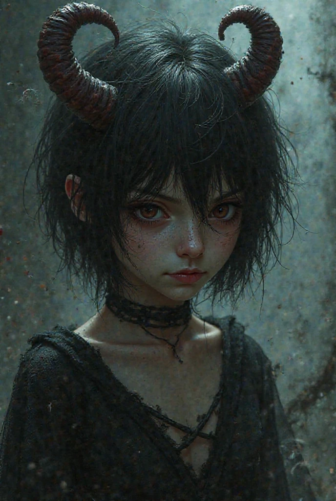 Toddler goth demon clip art