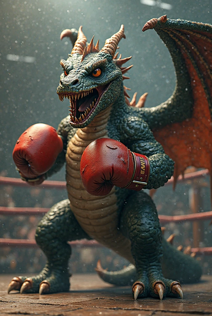 Dragon mma fighter with ufc gloves