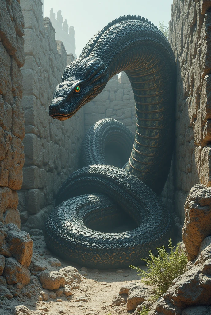 Black Cobra Basilisk , he is in a tower full of Greek statues