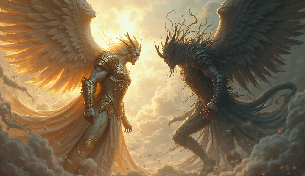 spiritual warfare fight between demons and angels