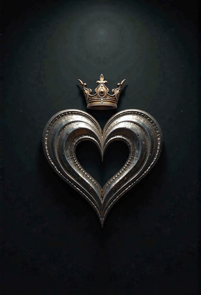 Transparent heart with wings and crown 