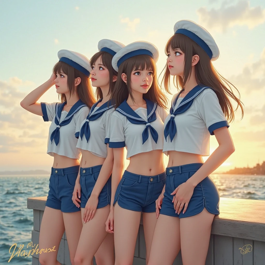 On a super-large cruise ship，Five delicate cute little girls with upturned asses，junior school student，Cooking in the yacht