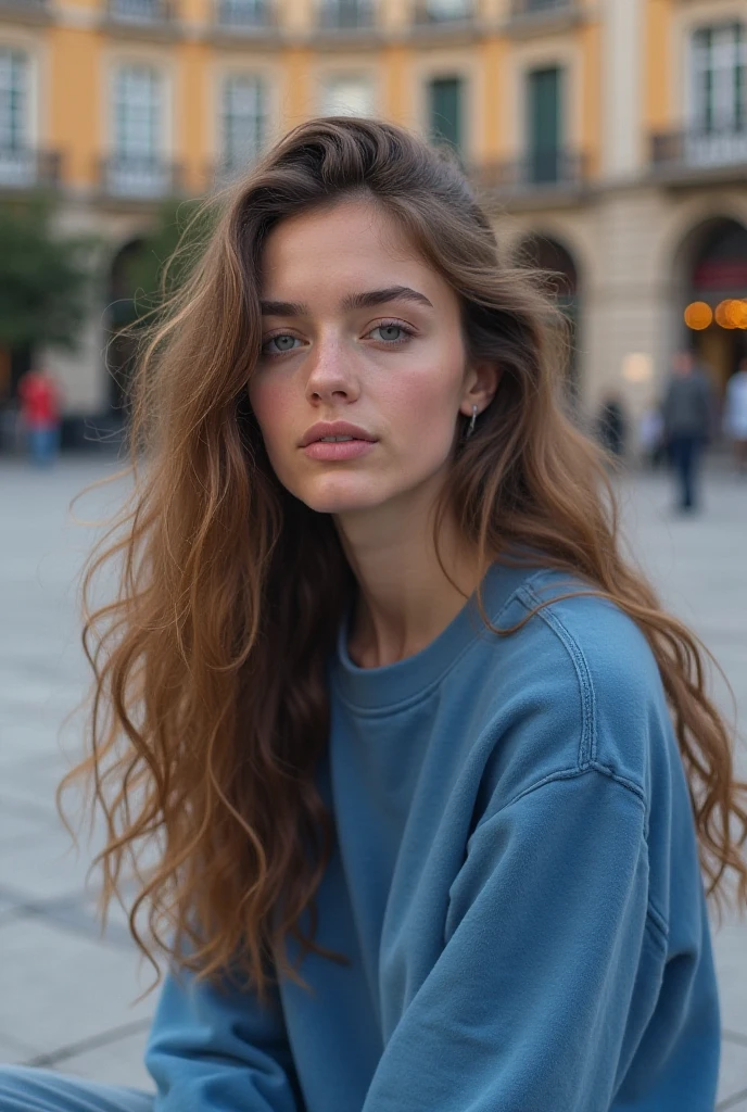 H4nn4hSt3in, a close up portrait of a woman, with some freckles, girl, relaxed, portrait, white see-through top, look at camera, beige skirt, pretty face, detailed beautiful eyes, minimalist, clothes, streets, downtown, Europe, city, on the sidewalk, next to a parc and a street, chill vibe, peaceful, golden hour, comfort, lo-fi, soft, cozy, cottage core, aesthetic, dreamy, good vibes, golden ratio, detailed, hdr, epic background, line art, digital illustration, comic style, dynamic, highly detailed, artstation, concept art, smooth, sharp focus, illustration, Thomas Moran style, art by Carne Griffiths and Wadim Kashin, detailed background, 60-30-10 color rule, warm tones, godrays, unreal engine, greg rutkowski, loish, rhads, beeple, makoto shinkai and lois van baarle, ilya kuvshinov, rossdraws, tom bagshaw, alphonse mucha, global illumination, detailed and intricate environment <lora:more_details:1.0>