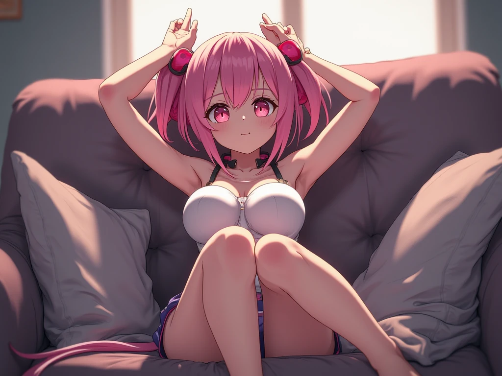 (best quality,4K,8k,high resolution,masterpiece:1.2),super detailed,(actual,realistically,realistically:1.37), Ultra high definition face, Woman in striped bikini posing for photo, ((white oversized t-shirt), ((glossy lip)), attractive girl, (gyaru:1.2), (caramel skin:1.3), jaw-dropping beauty, large breasts, Thin waist and thick hips, hourglass figure, rosy cheeks, (((beautiful black and pink mesh hair))), Alluring with a smile, Bokeh, Dynamic Angle, (((Leaning forward:1.2))), close arms, Close-up face:1.5, whole body, From below:1.2, (Correct Anatomy:1.6, Ideal body proportions, The right move:1.5, Small hands), in the
photography studio, midjourney