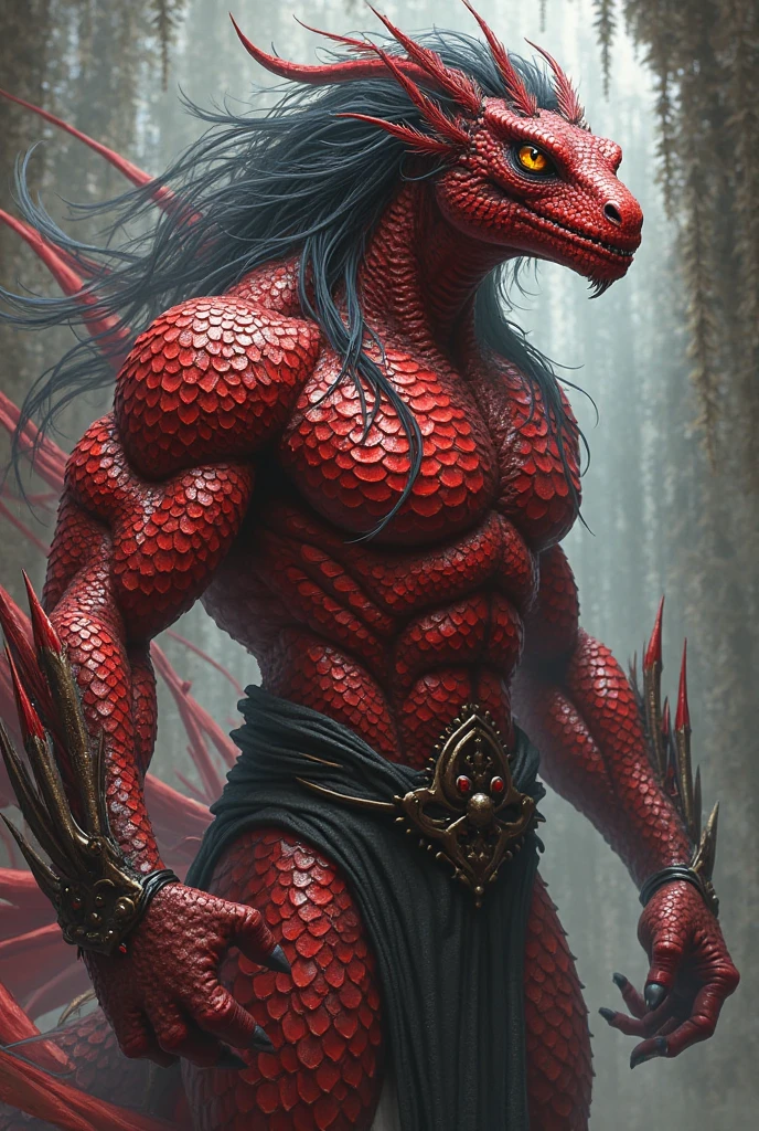there is a man with a dragon head and a sword in his hand, wojtek fus, cyborg dragon portrait, inspired by Ryan Barger, epic fantasy character art, by Ryan Barger, d & d digital painting, epic fantasy digital art style, as a badass monster hunter, anthro dragon art, epic fantasy art style, amazing 8k character concept art