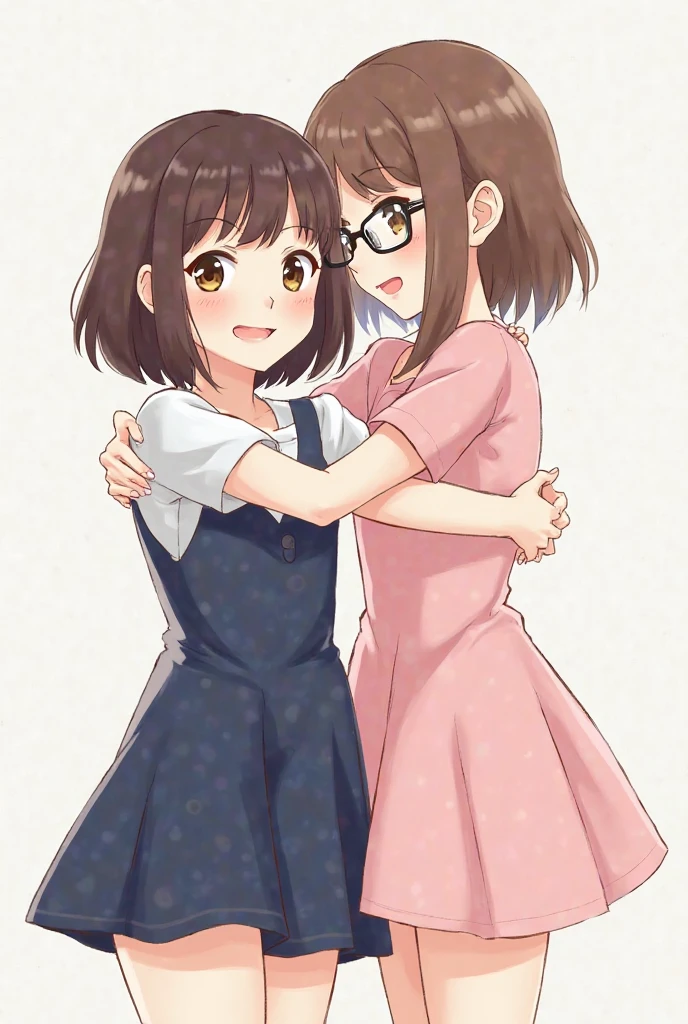 Girls fighting in a city of skyscrapers, 