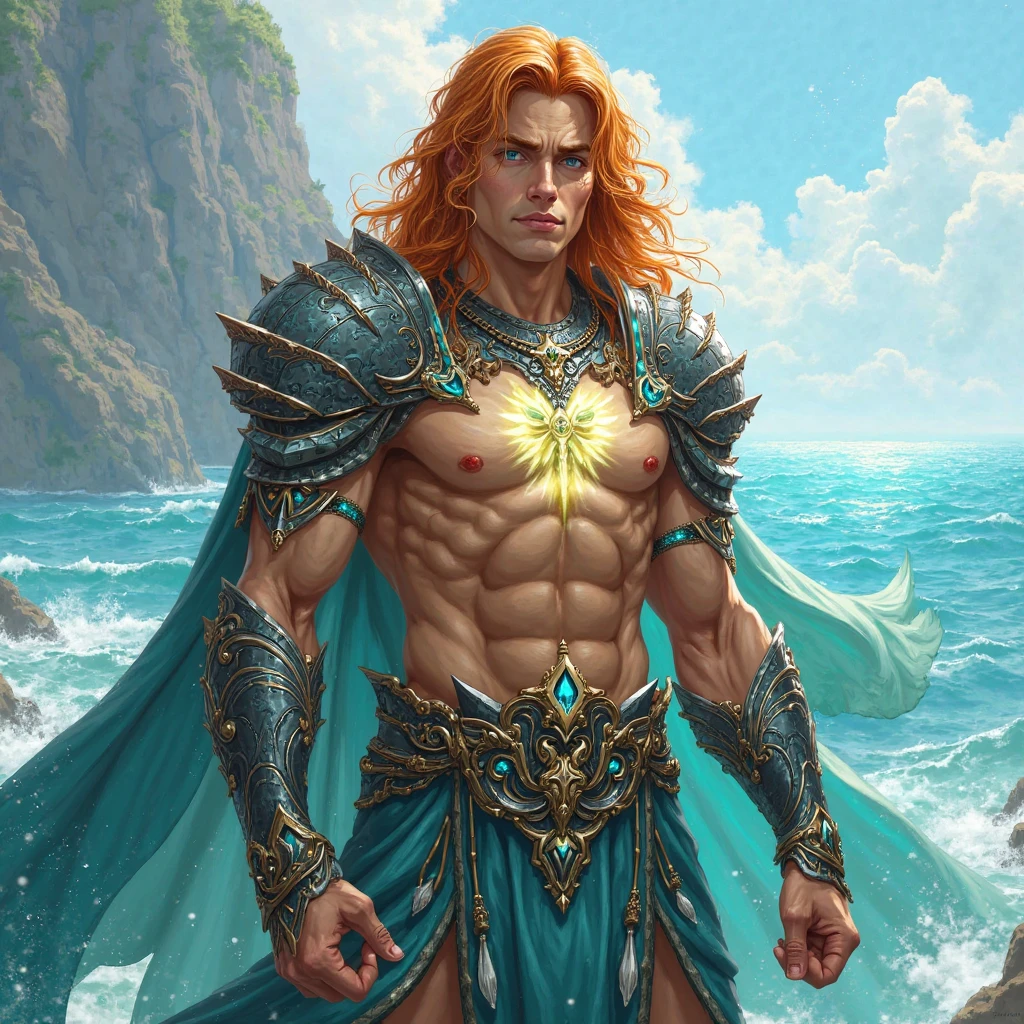 create a colorful illustration of norse god freyr