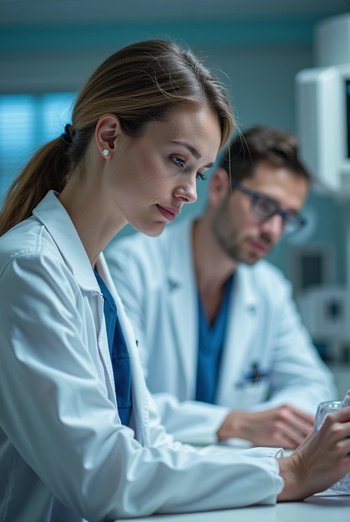create an image that represents an accounting office working for doctors. This image must contain symbolic items from both areas, such as a stethoscope and a calculator